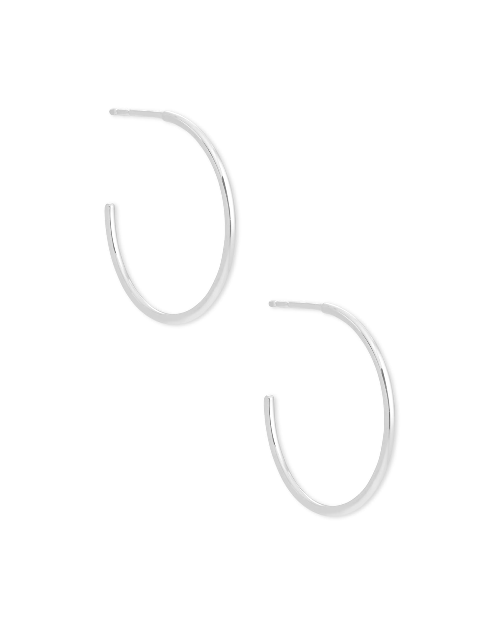 Kendra Scott Keeley 25mm Small Hoop Earrings in Sterling Silver | Metal